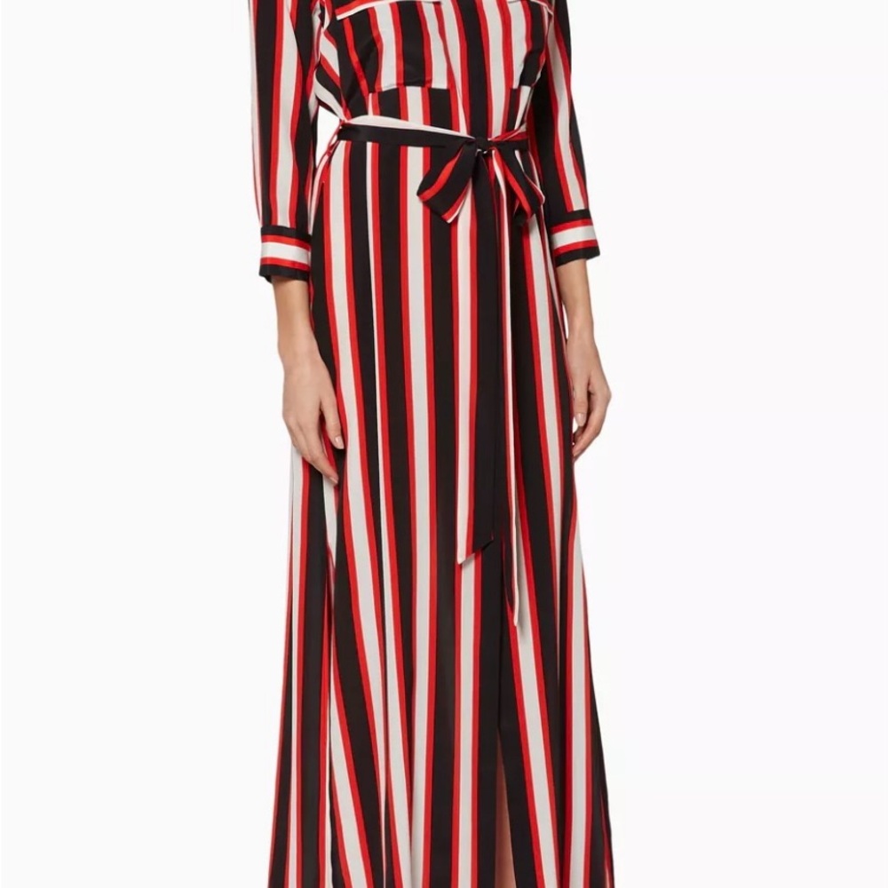 L'AGENCE Striped Cameron Shirt Dress